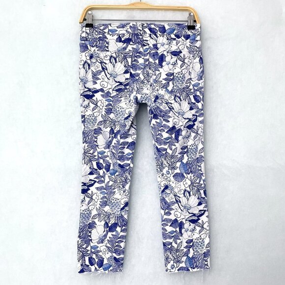 Vineyard Vines Women's Blue White Floral Print Ankle Jeans Straight Leg Size 2 - Picture 2 of 9